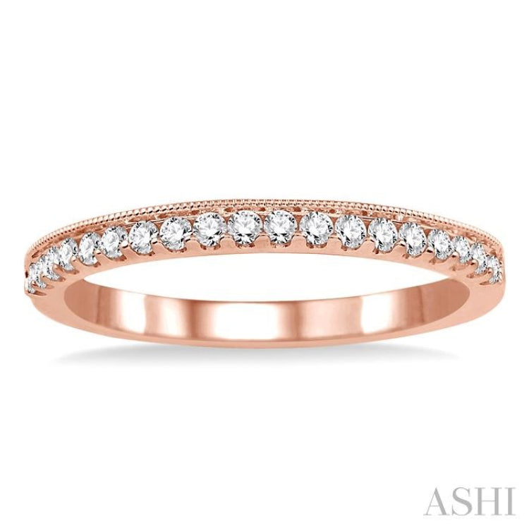 1/4 Ctw Round Cut Diamond Wedding Band in 14K Rose Gold