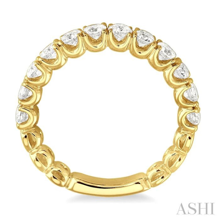1 Ctw Lattice Round Cut Diamond Wedding Band in 14K Yellow Gold