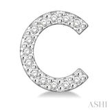 1/10 Ctw Initial 'C' Single Cut Diamond Earrings in 10K White Gold