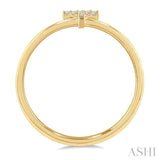 1/20 Ctw Initial 'T' Round Cut Diamond Fashion Ring in 10K Yellow Gold