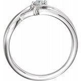 14K White 1/8 CT Natural Diamond Ring