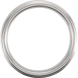 Tungsten 6 mm Stepped-Edge Inlay Comfort-Fit Band  Size 11