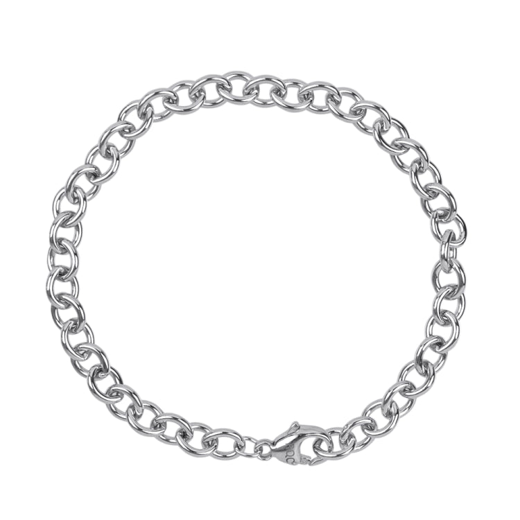 SILVER ROUND CABLE LINK CLASSIC BRACELET