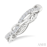 1/2 Ctw Twisted Round Cut Diamond Eternity Wedding Band in 14K White Gold