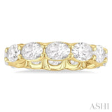 3 3/4 ctw East-West Set Oval Cut Diamond Eternity Wedding Band in 14K Yellow Gold