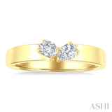 1/3 Ctw Toi Et Moi 2-Stone Pear and Oval Cut Diamond Fashion Ring in 14K Yellow Gold