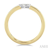 1/4 Ctw Double Row Pear Shape Lovebright Round Cut Diamond Ladies Ring in 10K Yellow and White Gold