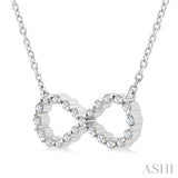 1/8 Ctw Petite Infinity Round Cut Diamond Fashion Pendant With Chain in Sterling Silver