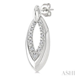 1/10 Ctw Marquise Shape Inner Link Round Cut Diamond Earrings in Sterling Silver