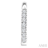 1/4 Ctw Round Cut Diamond Huggie Petite Earrings in 10K White Gold