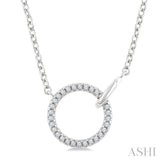 1/10 Ctw Round Cut Diamond Interlocked Circle Fashion Petite Pendant With Chain in 10K White Gold