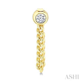 1/3 Ctw Bezel Set Round Cut Diamond Curb Link Fashion Earrings in 14K Yellow Gold