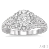 3/4 Ctw Diamond Lovebright Engagement Ring in 14K White Gold