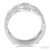 3/4 Ctw Round Cut Diamond Insert Ring in 14K White Gold