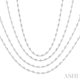 7 Ctw Bezel Set Round Cut Diamond Layered 60-Inch Necklace in 14K White Gold