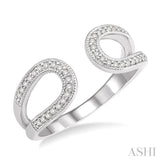 1/6 Ctw Horseshoe Style Open-End Round Cut Diamond Ladies Ring in 10K White Gold
