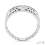 1/8 ctw Round Cut Diamond Men's Ring in 14K White Gold