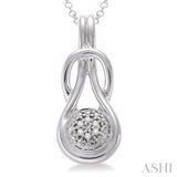 1/50 Ctw Round Cut Diamond Fashion Pendant in Sterling Silver with Chain