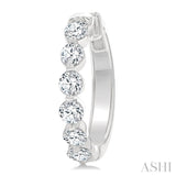 1 1/2 Ctw Prong Set Round Cut Diamond Hoop Earrings in 14K White gold