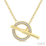 1/10 Ctw Circle Toggle Single Cut Diamond Petite Fashion Necklace in 10K Yellow Gold