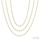 10 Ctw Bezel Set Round Cut Diamond Layered 60-Inch Necklace in 14K Yellow Gold