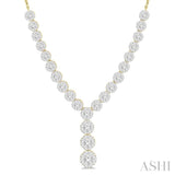 2 1/4 Ctw Lovebright Round Cut Diamond Necklace in 14K Yellow and White Gold