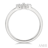 1/10 Ctw Bow Cutout Single Cut Diamond Petite Fashion Ring in 10K White Gold