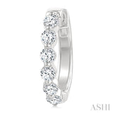 1 Ctw Prong Set Round Cut Diamond Hoop Earrings in 14K White gold