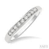 1/4 Ctw V Shape Round Cut Diamond Matching Wedding Band in 14K White Gold