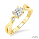 1/20 Ctw Diamond Semi-Mount Engagement Ring in 14K Yellow Gold