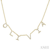 1/5 Ctw 'OLIVIA' Space Name Diamond Necklace in 10K Yellow Gold