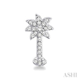 1/4 Ctw Round Cut Diamond Palm Tree Earrings in 10K White Gold