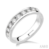 1 Ctw Round Cut Diamond Wedding Band in 14K White Gold