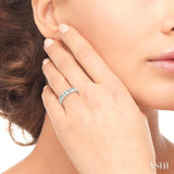 1 Ctw Round Cut Diamond Wedding Band in 14K White Gold