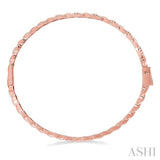 1/3 Ctw Twisted Vine Round Cut Diamond Stackable Bangle in 14K Rose Gold