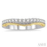 1/3 Ctw Round Cut Diamond Wedding Band in 14K White and Yellow Gold