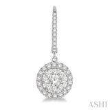 3/4 Ctw Round Cut Diamond Lovebright Earrings in 14K White Gold