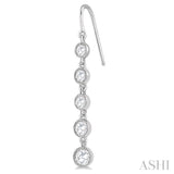 5/8 Ctw Circular Rose Cut Diamond Fashion Earrings in 14K White Gold