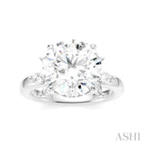 1/2 Ctw Akari Circular Shape Marquise and Round Cut Diamond Semi-Mount Engagement Ring in 14K White Gold