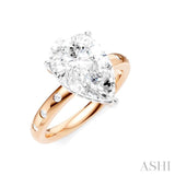 1/5 Ctw Akari Pear Shape Round Cut Diamond Semi-Mount Engagement Ring in 14K Rose and White Gold