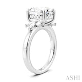 1/2 Ctw Akari Oval Shape Marquise and Round Cut Diamond Semi-Mount Engagement Ring in 14K White Gold