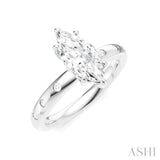 1/6 Ctw Akari Marquise Shape Round Cut Diamond Semi-Mount Engagement Ring in 14K White Gold