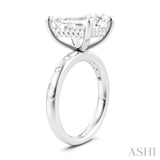 1/5 Ctw Akari Emerald Shape Round Cut Diamond Semi-Mount Engagement Ring in 14K White Gold
