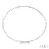 1/4 Ctw Triangle Motif Halfway Round Cut Diamond Flex Bangle in 14K White Gold