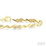 1/4 Ctw Swirl Round Cut Diamond Fashion Bracelet in 10K Yellow Gold
