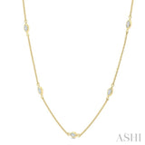 1/2 Ctw Marquise Cut Diamond Station Necklace in 14K Yellow Gold