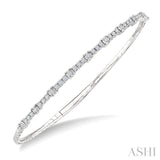3/4 Ctw Round Cut Diamond Illusion Flex Bangle in 14K White Gold