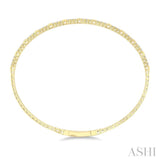 1/2 Ctw Square Motif Halfway Round Cut Diamond Flex Bangle in 14K Yellow Gold