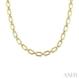 1/4 Ctw Bold Octagonal Link Round Cut Diamond Necklace in Yellow Gold Vermeil
