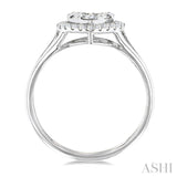 1/2 Ctw Heart Shape Lovebright Round Cut Diamond Engagement Ring in 14K White Gold